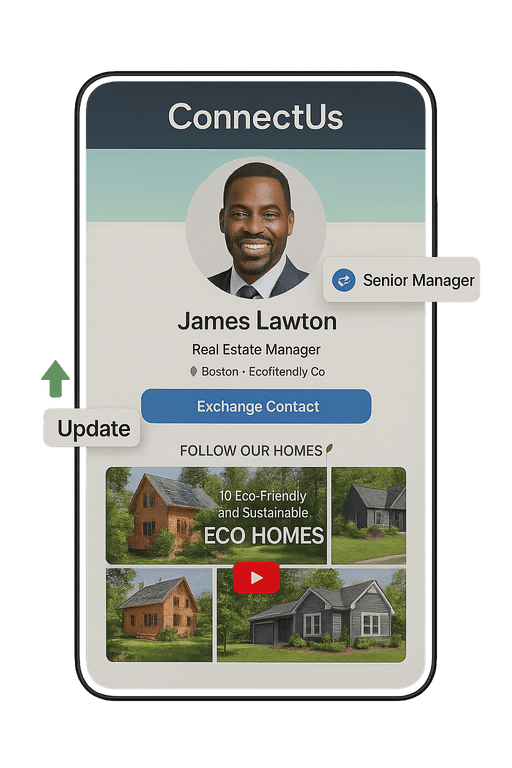 Automatically Updated Digital Business Card